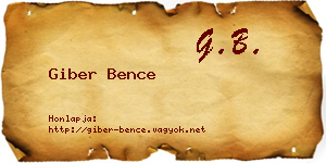 Giber Bence névjegykártya
